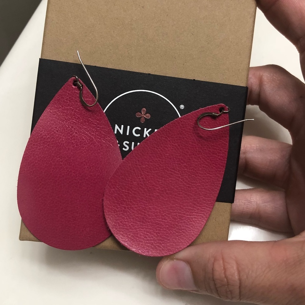 Nickel & Suede Pink Earrings